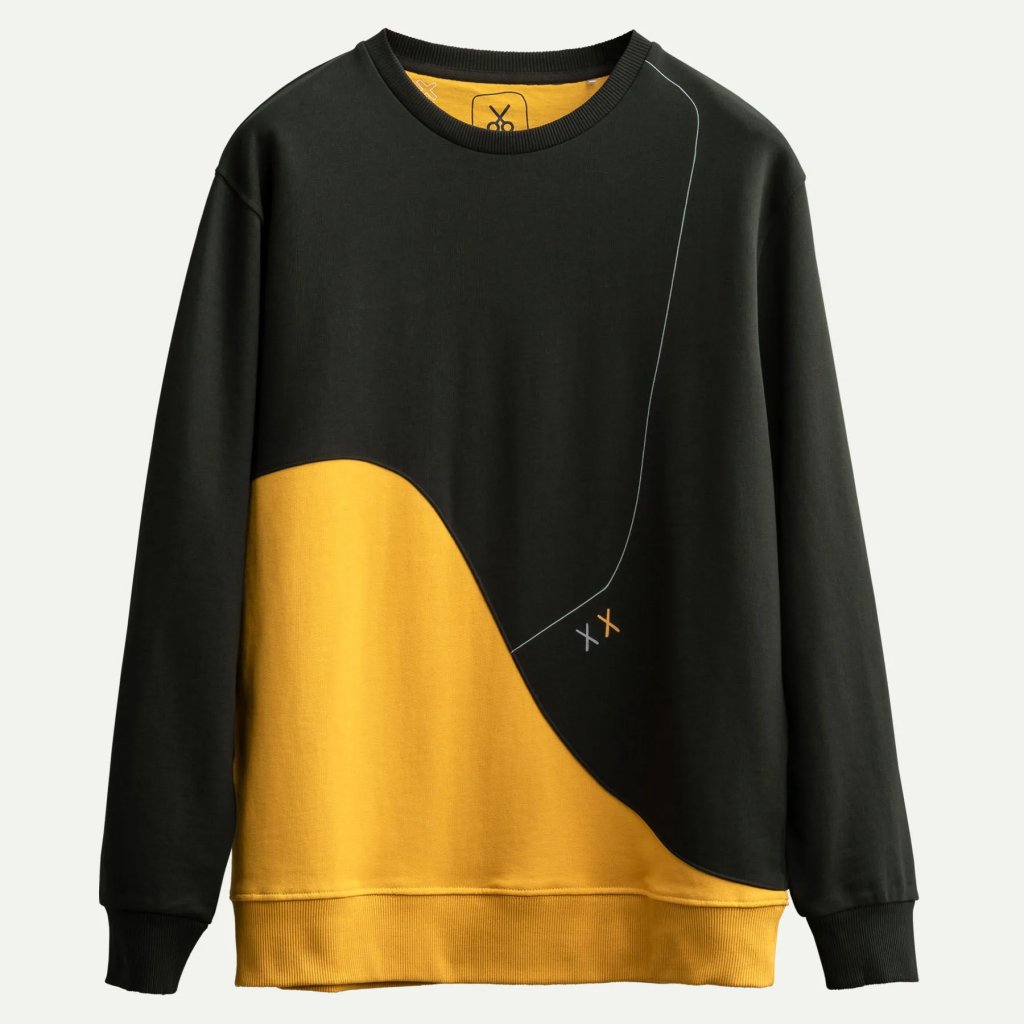 Flowinga Sweatshirt in ashphalt and yellow by Kaft